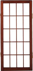 img 3 attached to 🖥️ 2 ft. Tall Desktop Shoji Screen with Window Pane Design - Walnut Finish - 3 Panels