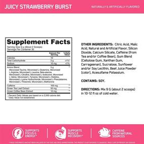 img 2 attached to 🍓 Optimum Nutrition Amino Energy: Powerful Pre Workout with Green Tea, BCAA, Amino Acids, Keto Friendly, Green Coffee Extract - Juicy Strawberry Burst, 30 Servings