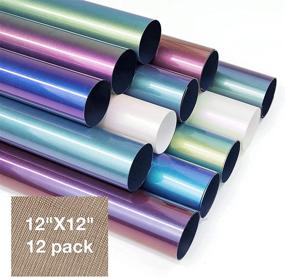 img 4 attached to 🌈 HTVRONT Chameleon Heat Transfer Vinyl Bundle - 12 Packs of 11 Assorted Gradient Change Color Sheets - Ideal for T-Shirts - 12"x12" Iron On HTV - Compatible with Cricut, Silhouette Cameo