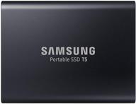 💪 unleash your data's potential with samsung t5 1tb portable solid state drive in black logo