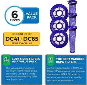 img 2 attached to 🔍 VEVA Complete Premium Vacuum Filter Set with 3 HEPA Filters and 3 Pre Filters for Dyson Upright Vacuums Model DC41 DC65