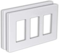 🔌 [2 pack] bestten 3-gang screwless wall plate, uswp6 snow white series, decorator outlet cover, 4.69” height x 6.54” width, polycarbonate thermoplastic logo