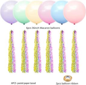 img 2 attached to Magical Pastel Party Decorations: ArcHome Unicorn Balloons & Tassel Set (6PCS, 36 Inch) - Perfect for Girls' Unicorn Birthday Bash!