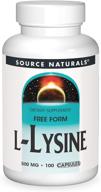 enhance energy and collagen with source naturals l-lysine free form - amino acid supplement - 100 capsules logo