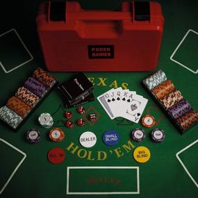 img 1 attached to Premium 300-Piece RUNIC Texas Holdem Poker Set: 14g Clay Chips, Black Jack & Casino-Grade, Shock-Resistant Case Included