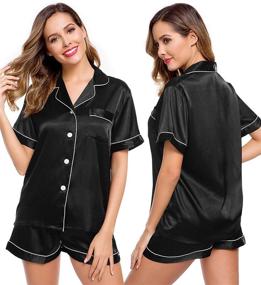img 4 attached to 👚 LecGee Loungewear: Stylish Button Down Two Piece Sleepwear Set for Women in Lingerie, Sleep & Lounge