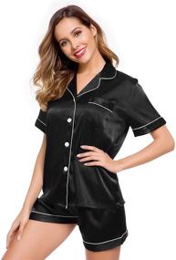 img 1 attached to 👚 LecGee Loungewear: Stylish Button Down Two Piece Sleepwear Set for Women in Lingerie, Sleep & Lounge
