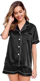 img 3 attached to 👚 LecGee Loungewear: Stylish Button Down Two Piece Sleepwear Set for Women in Lingerie, Sleep & Lounge