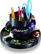 recycled black officemate deluxe rotary organizer - 16 compartments (26255) логотип