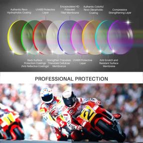 img 3 attached to Detachable Face Mask Motorcycle Helmet Riding Goggles Glasses with Removable, Fog-proof Warm Goggles, Adjustable Non-slip Strap, Vintage Bullet Fight Motocross Design