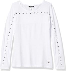 img 3 attached to Bebe Girls Girls' Long Sleeve Studded Top - Stylish and Trendy Shirt for Girls