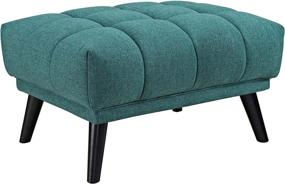 img 3 attached to 🪑 Teal Upholstered Fabric Button-Tufted Ottoman by Modway Bestow