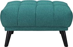 img 2 attached to 🪑 Teal Upholstered Fabric Button-Tufted Ottoman by Modway Bestow