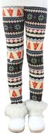 🎄 warm and cozy toddler girls christmas leggings with thick fleece lining logo