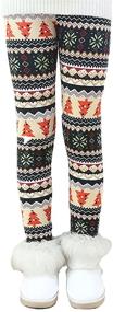 img 4 attached to 🎄 Warm and Cozy Toddler Girls Christmas Leggings with Thick Fleece Lining