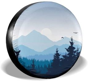 img 3 attached to 🚘 Enhance Your Vehicle's Style with smartgood Realistic Mountain Landscape Forest Nature Abstract Spare Wheel Tire Cover: Waterproof, Dust-Proof - Perfect for Trailers, RVs, SUVs & More (14")