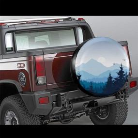 img 2 attached to 🚘 Enhance Your Vehicle's Style with smartgood Realistic Mountain Landscape Forest Nature Abstract Spare Wheel Tire Cover: Waterproof, Dust-Proof - Perfect for Trailers, RVs, SUVs & More (14")