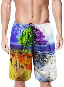 img 2 attached to 🩳 Hgvoetty Men's 3D Printed Shorts: Cool Casual Swim Trunks with Pockets for Colorful Beach Board Shorts