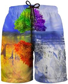 img 4 attached to 🩳 Hgvoetty Men's 3D Printed Shorts: Cool Casual Swim Trunks with Pockets for Colorful Beach Board Shorts