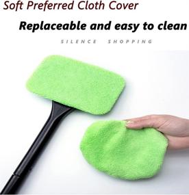 img 1 attached to 🚗 Silence Shopping Microfiber Car Windshield Easy Cleaner: Detachable Handle Brush, Cleaning Tool with 2 Pads Washer Towel and 30ml Spray Bottle - Ultimate Cleaning Solution for Your Car's Windshield!