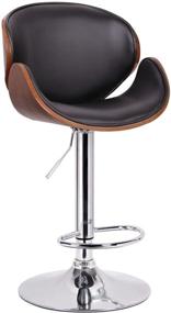 img 4 attached to 🪑 Stylish Baxton Studio Crocus Walnut and Black Modern Bar Stool - Elevate Your Home Décor