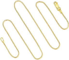 img 4 attached to 💎 T400 Italian Box Chain Necklace in 925 Sterling Silver and Gold - Perfect Unisex Gift for Women, Men, and Boys in Different Lengths