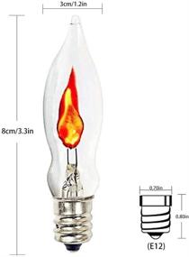 img 3 attached to Flicker Flame Light Bulbs: 12-Pack Clear Flame Tip Candelabra Replacement Bulbs with Flickering Orange Glow - 1W/120V E12 Flame Candelabra Base