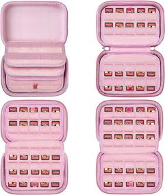 img 1 attached to 🎮 HEYSTOP 120 Switch Game Case: Ultimate Storage Solution for Nintendo Switch, Switch OLED, PS Vita Game Cards, and SD Cards in Pretty Pink