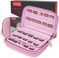 🎮 heystop 120 switch game case: ultimate storage solution for nintendo switch, switch oled, ps vita game cards, and sd cards in pretty pink logo