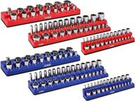 🔧 organize your toolbox with ares 60058-6-pack set metric and sae magnetic socket organizers - blue and red! logo