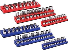 img 4 attached to 🔧 Organize Your Toolbox with ARES 60058-6-Pack Set Metric and SAE Magnetic Socket Organizers - Blue and Red!