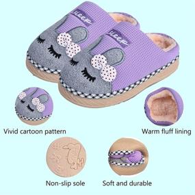 img 3 attached to Warm and Cozy Bunny Slippers: Perfect Winter Indoor Shoes for Boys!