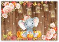 🐘 captivating floral elephant party backdrop: autumn rustic wooden floor design for princess girl baby shower, birthday photography, and fall-themed celebrations – adorned with maple leaves, pumpkins, and cake table decoration – banner photo booth option included logo