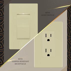 img 2 attached to 🔌 ENERLITES Rêve Collection Luxury Decorator Switch Cover - Matte Finish, Screwless Wall Plate, 1-Gang 4.88" x 3.11", UL Listed - Ivory, 10 pack