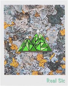 img 1 attached to Geometric Mountain Enamel Lapel Pin by Real Sic - Unisex Metal Accessory for Bags, Shirts, and Backpacks - Pin Series