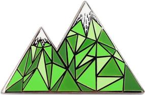img 4 attached to Geometric Mountain Enamel Lapel Pin by Real Sic - Unisex Metal Accessory for Bags, Shirts, and Backpacks - Pin Series
