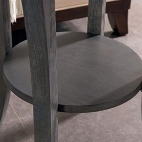 img 2 attached to 🪑 Rustic Gray Boa Round Side Table with Shelf by Leick Home 10302-RG