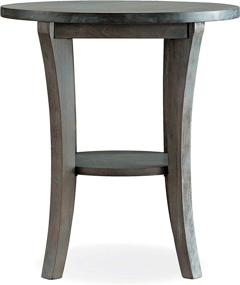 img 3 attached to 🪑 Rustic Gray Boa Round Side Table with Shelf by Leick Home 10302-RG