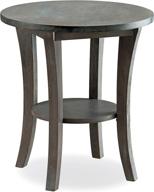 🪑 rustic gray boa round side table with shelf by leick home 10302-rg logo