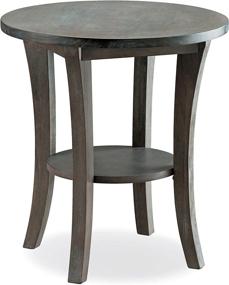 img 4 attached to 🪑 Rustic Gray Boa Round Side Table with Shelf by Leick Home 10302-RG