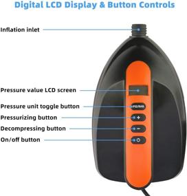 img 3 attached to 🔌 Tuomico SUP Electric Air Pump with 6 Nozzles: Portable LCD Digital Pump for Boats, Tents, Floats - Max 16 PSI, Temperature Sensor & Voltage Meter Included