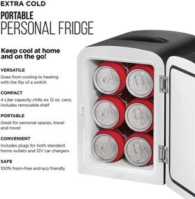 img 3 attached to 🧊 Chefman Mini Portable Personal Fridge: Extra-Cold or Warm Storage for Skin Care, Formula, or Snacks - Compact & Lightweight (4L) Capacity, Black