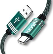 🔌 usb type c кабель 3a быстрая зарядка [2-pack 6ft и 10ft], malvsu плетеный кабель совместимый с samsung galaxy s10 s9 s8 s20 plus a51 a11, note 10 9 8, ps5 контроллером, usb c зарядным устройством - темно-зеленый логотип