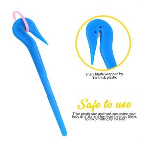 img 2 attached to Teenitor 3 Pcs Elastic Hair Bands Remover Cutter: Pain-Free Ponytail Remover Tool in Blue, Red, and Yellow