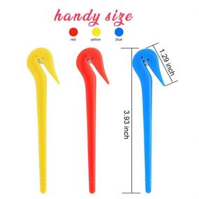 img 3 attached to Teenitor 3 Pcs Elastic Hair Bands Remover Cutter: Pain-Free Ponytail Remover Tool in Blue, Red, and Yellow