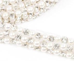 img 3 attached to 💎 Ravishing Rhinestone Pearls: Elegant Thin Creamy Sash Belt for Wedding - Ideal for Brides and Bridesmaids