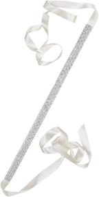 img 4 attached to 💎 Ravishing Rhinestone Pearls: Elegant Thin Creamy Sash Belt for Wedding - Ideal for Brides and Bridesmaids