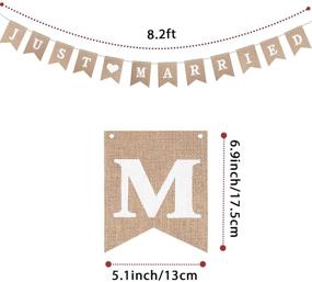 img 3 attached to Свадебное баннерное полотно из джута с волшебной светодиодной гирляндой - баннер "Молодые", 8 режимов мерцания, висячие знаки, гирлянда флажков для фотосессии на свадьбе, полотно для украшения вечеринки в машине на помолвкеашеваетесь, весёлая метка 🎉.