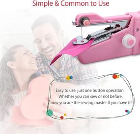 img 1 attached to 🧵 ZEROTONE Handheld Sewing Machine: Portable Mini Electric Handy Stitch for Fabric, Clothing, Kids and Pets - Convenient for Household & Travel Use (Pink)