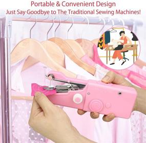 img 3 attached to 🧵 ZEROTONE Handheld Sewing Machine: Portable Mini Electric Handy Stitch for Fabric, Clothing, Kids and Pets - Convenient for Household & Travel Use (Pink)